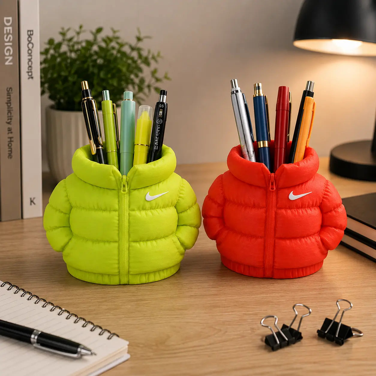 Puffer Jacket Pen Holder – Novelty Desk Organizer | Streetwear Stationery Holder