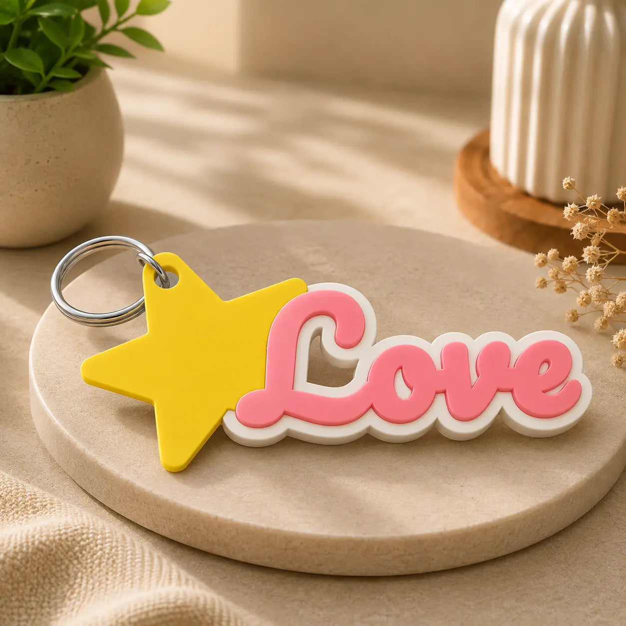 Love Star Keychain – Word Keychain | Crivon3D