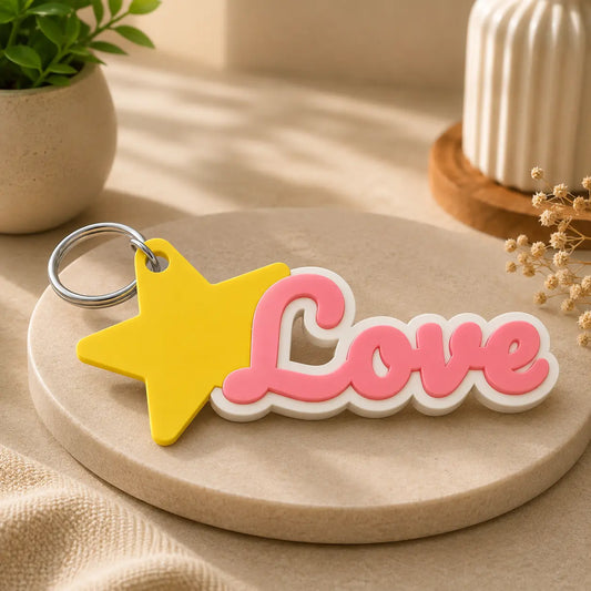Love Star Keychain – Word Keychain | Crivon3D