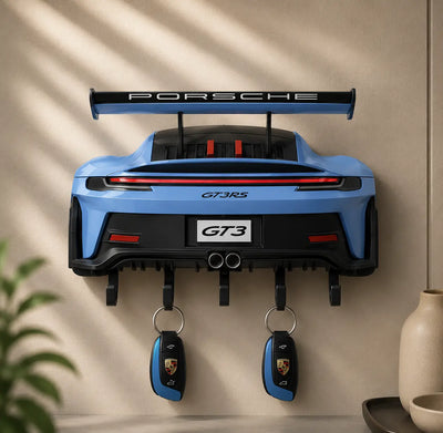 Porsche 911 GT3 RS Car Key Holder – 3D Printed Wall Mounted Key Organizer