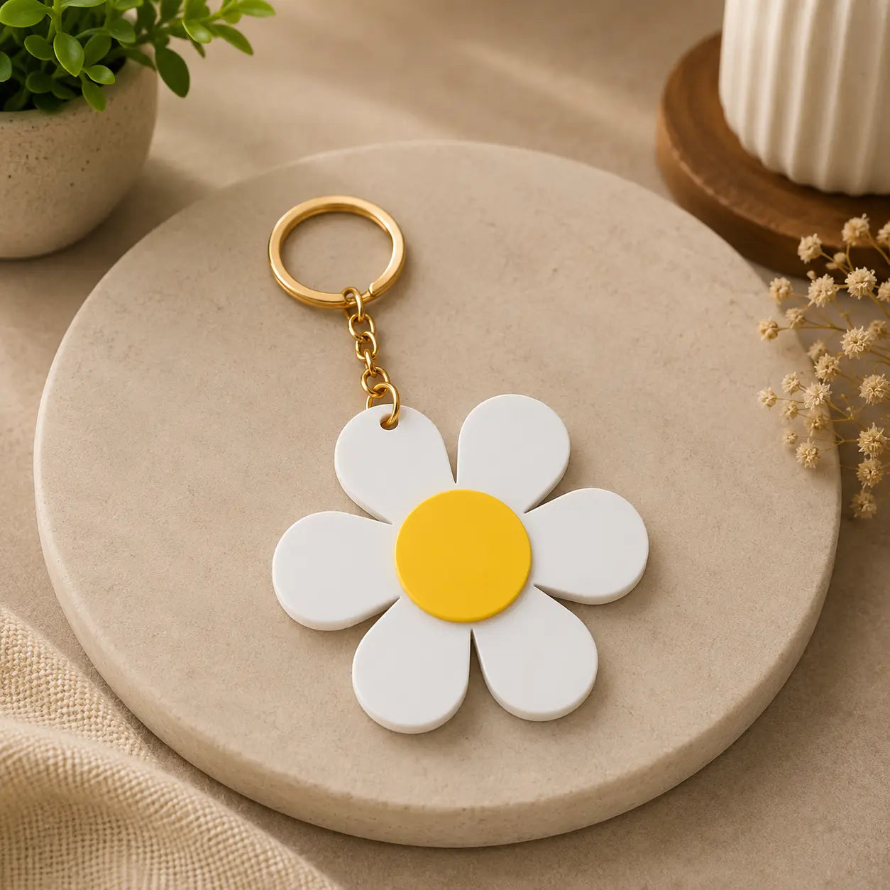 Daisy Flower Keychain | Crivon3D