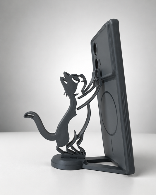 3D Printed Cat Phone Stand – Cute Desk Holder