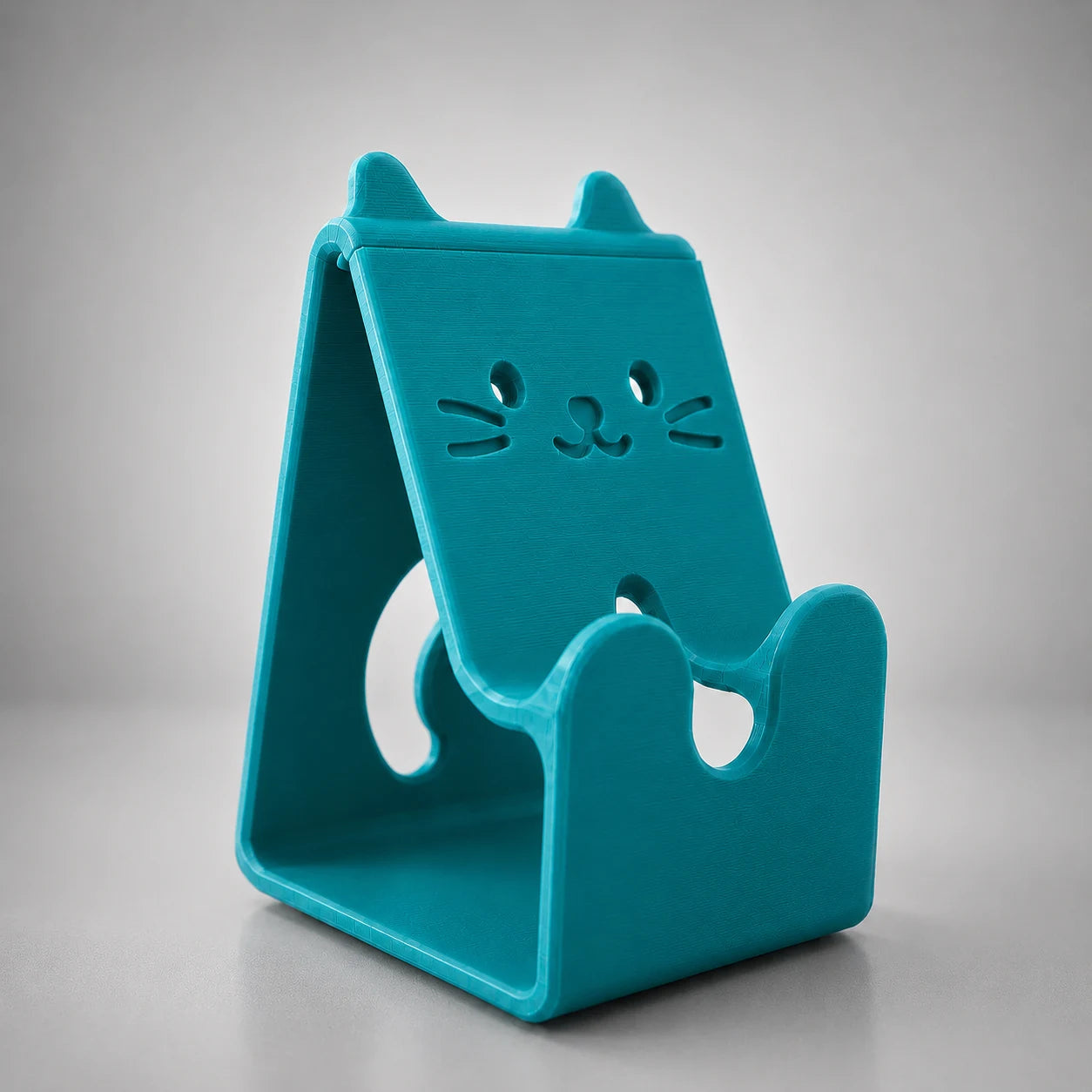Cute Cat Mobile Phone Stand – 3D Printed Desk Holder | Crivon3d