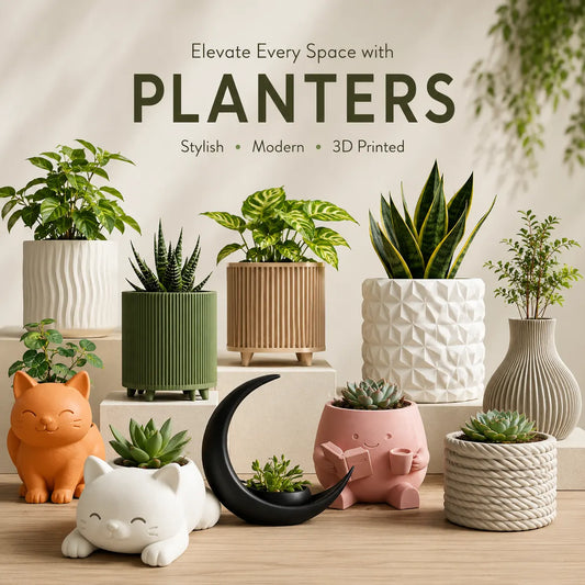 3D Printed Doggy Head Planter | Cute Dog Succulent Pot for Home & Desk Decor