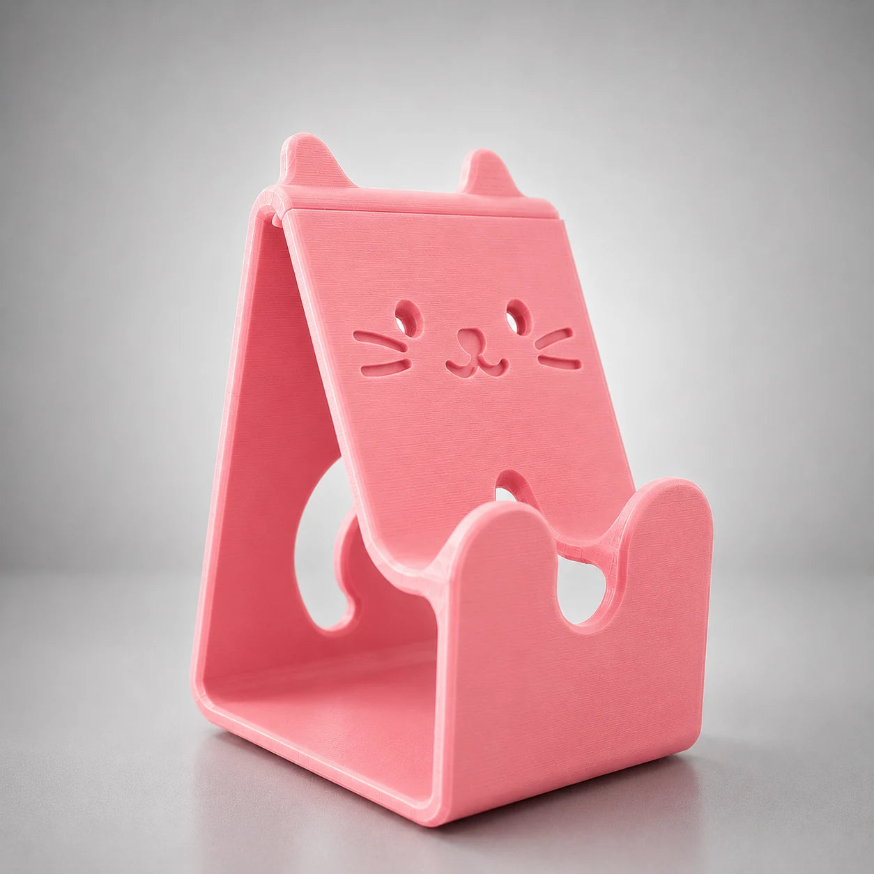 Cute Cat Mobile Phone Stand – 3D Printed Desk Holder | Crivon3d