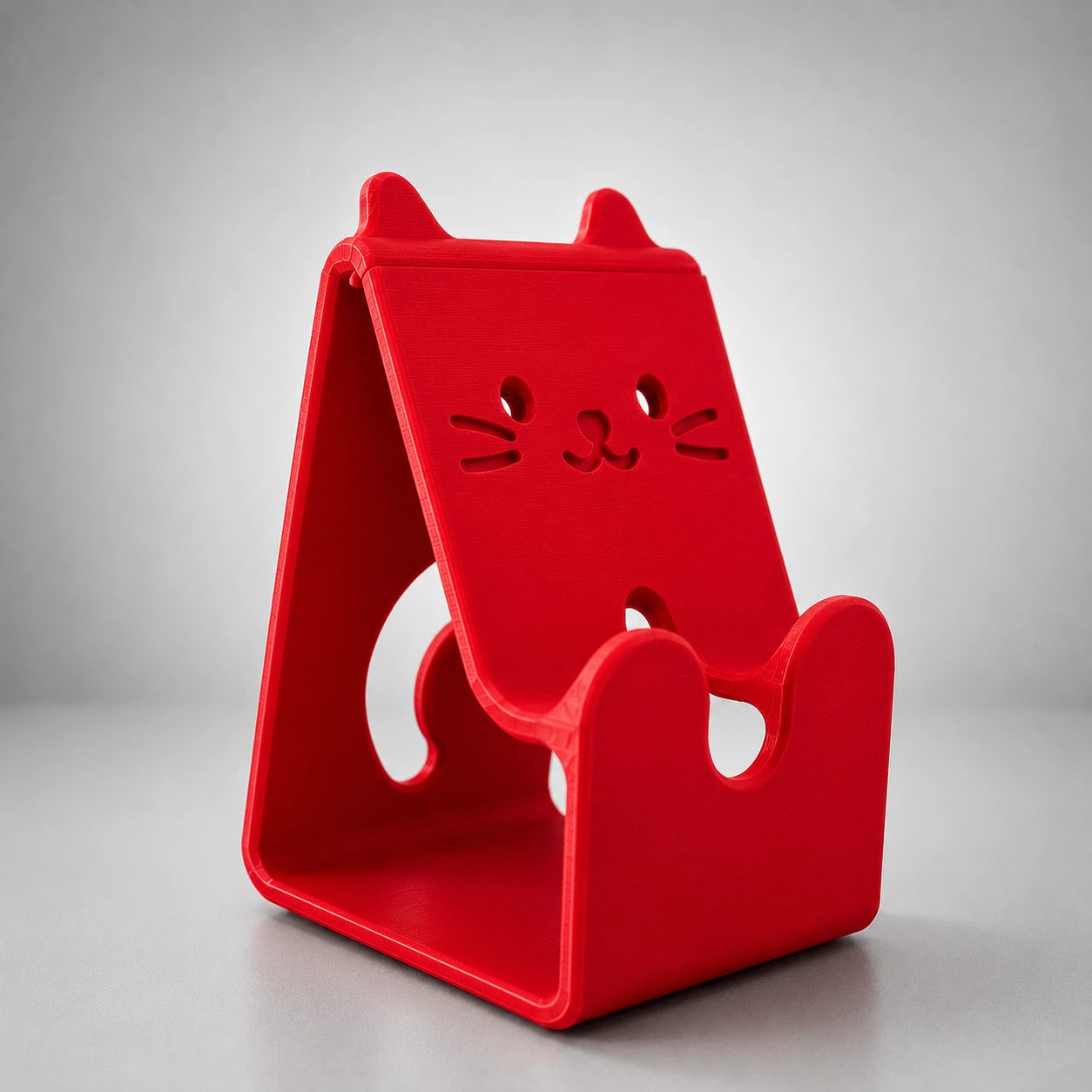 Cute Cat Mobile Phone Stand – 3D Printed Desk Holder | Crivon3d