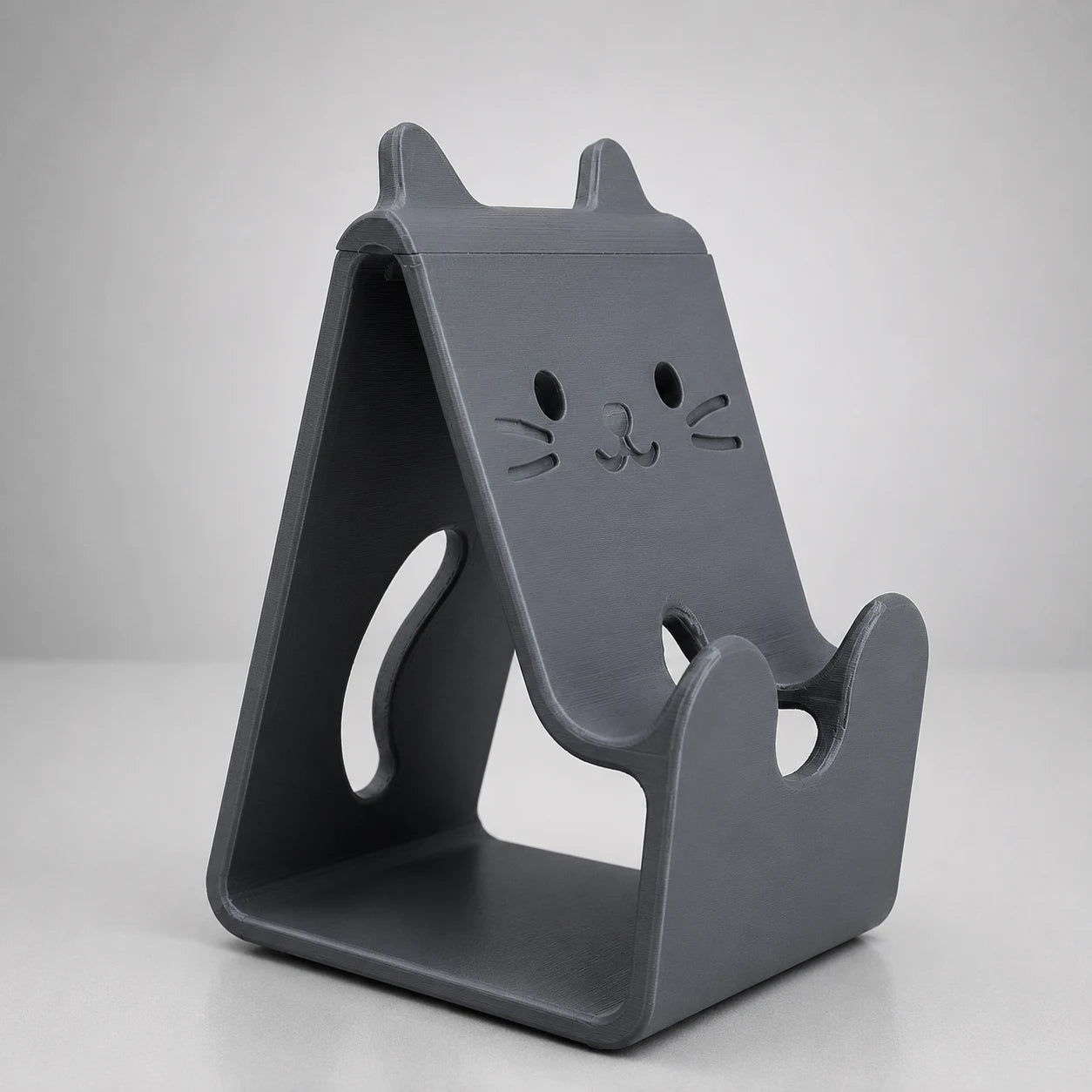 Cute Cat Mobile Phone Stand – 3D Printed Desk Holder | Crivon3d